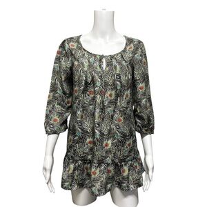 Liberty of London for Target Peacock Feather Babydoll Blouse Size M